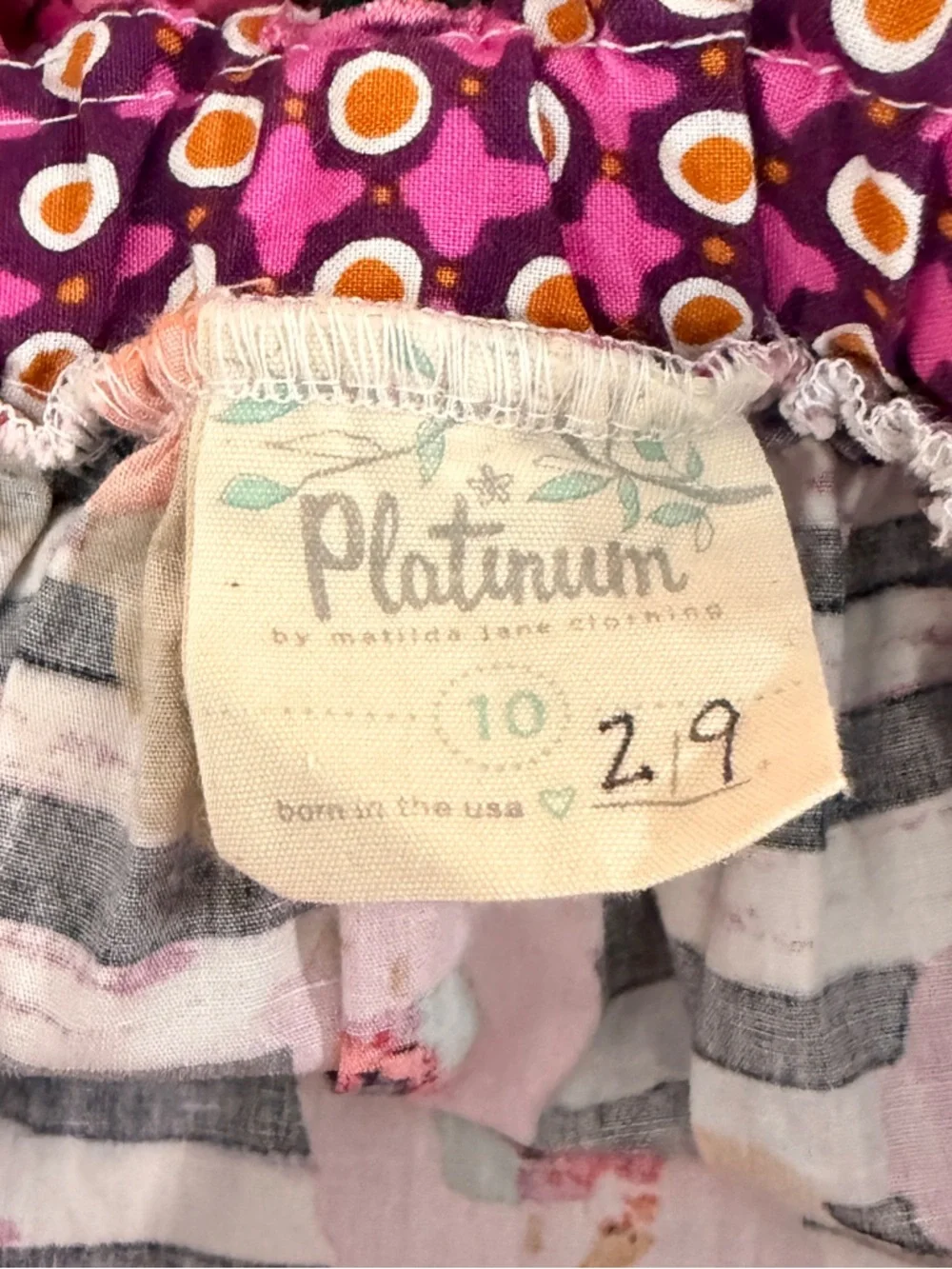 Matilda Jane Platinum Kids Sleeveless 100% Cotton Dress SZ 10